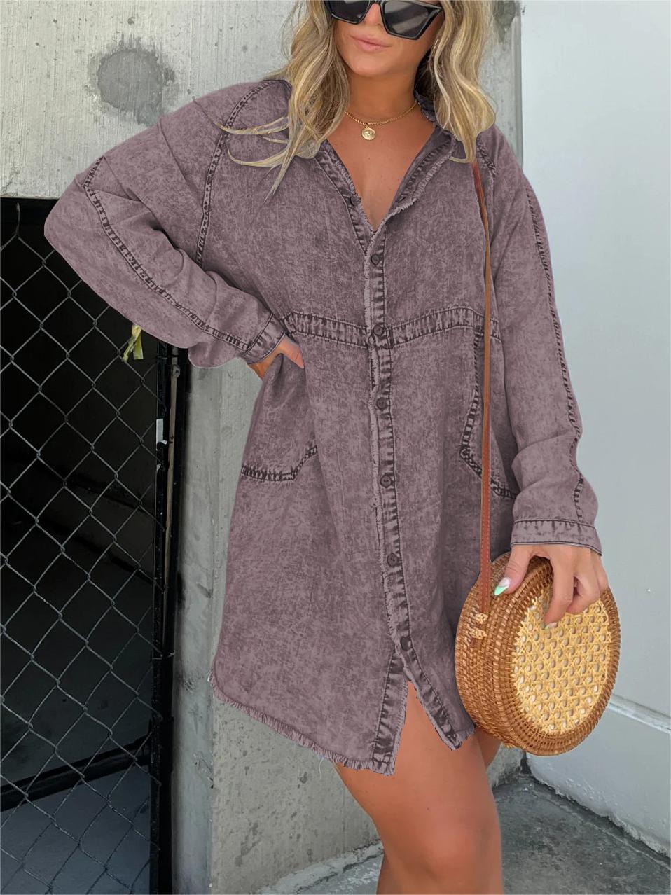Women's Washed Button Denim Skirt (Buy 2 Free Shipping)