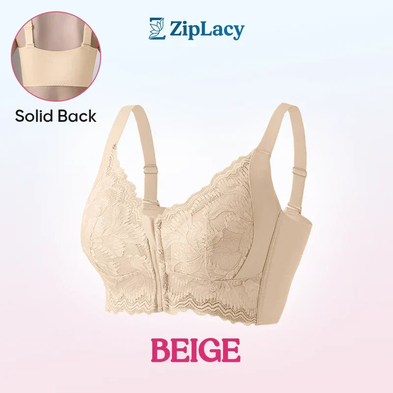 ZipLacy - CHRISTMAS SALE 70% OFF - Ultra Soft Front Zip Wireless Lifting Bra