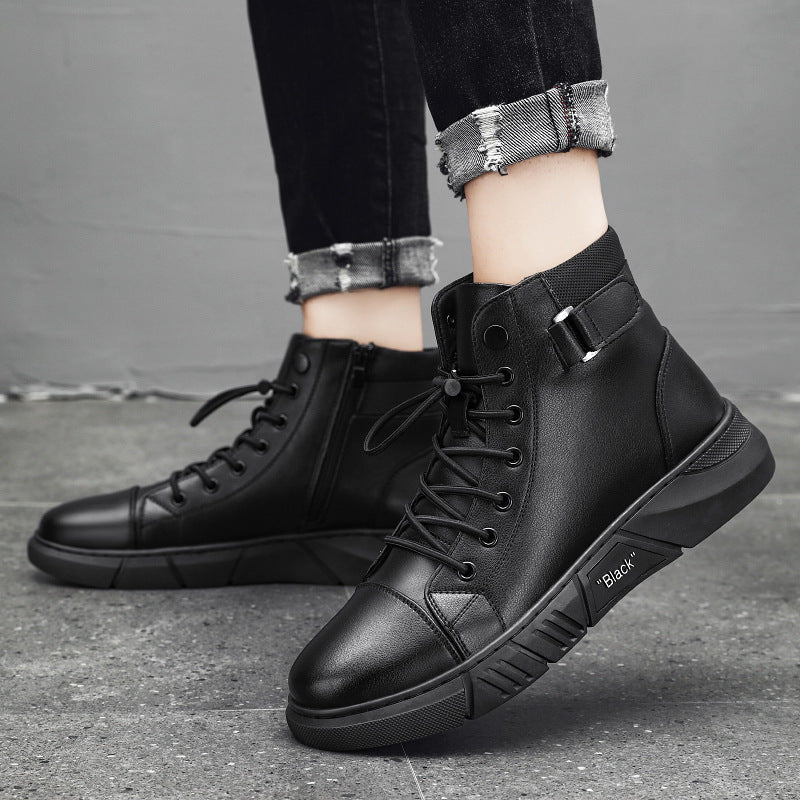 Italian High-top Casual Martin Leather Boots