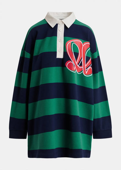 Monogram striped polo mini dress