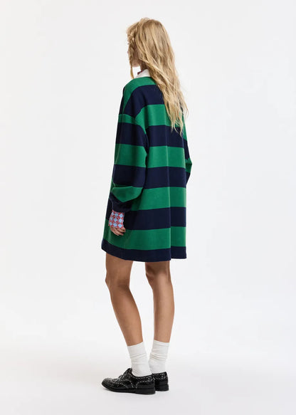 Monogram striped polo mini dress
