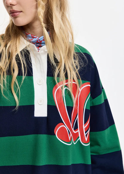 Monogram striped polo mini dress