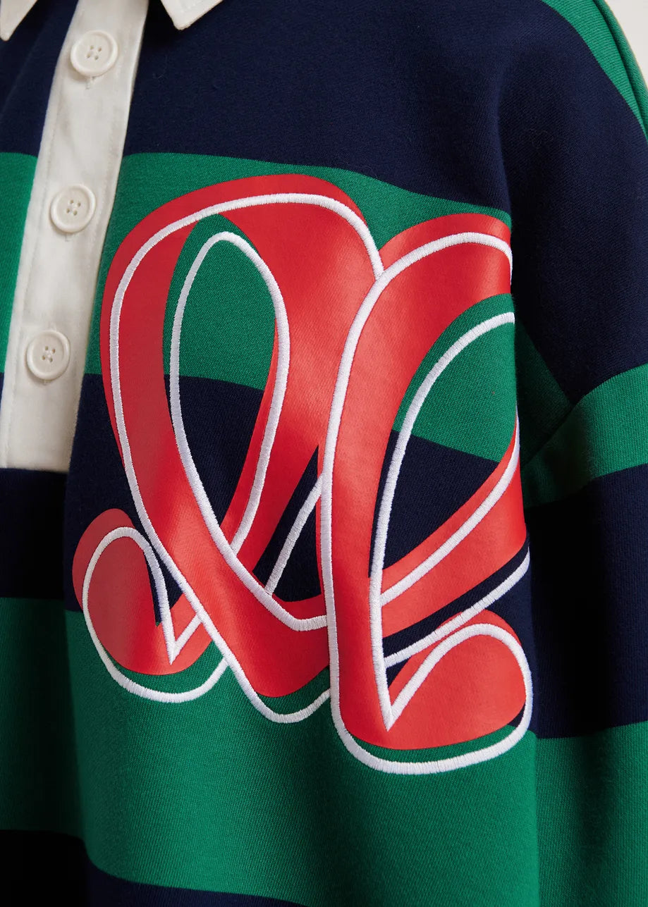Monogram striped polo mini dress