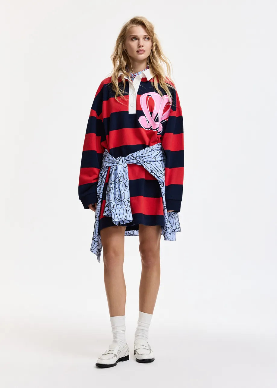 Monogram striped polo mini dress