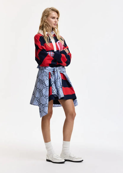 Monogram striped polo mini dress