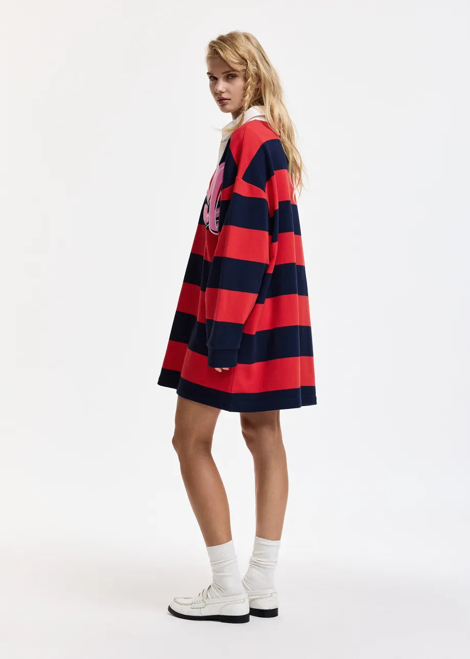 Monogram striped polo mini dress