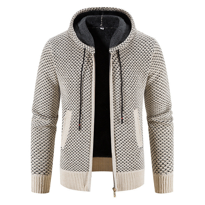 Men's Ribbed Knit Warm Cardigan Sweater